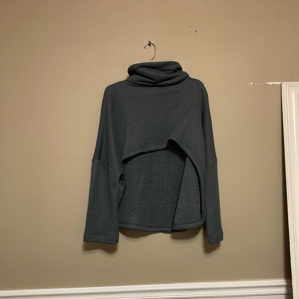 Free People Beach Milley Co Ord Steel Grey Small Reversible Cowl Sweatshirt